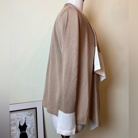 Calvin Klein Cardigan Size M Brown Beige Asymmetrical - Picture 3 of 8